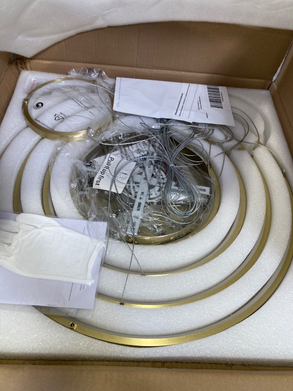 Photo 1 of Sparklelf 5-Ring LED Chandelier - Dimmable Gold