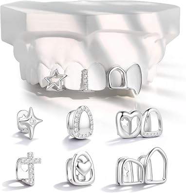 Photo 1 of 9Pcs 18K Gold Plated Grillz Teeth Caps for Women Men
