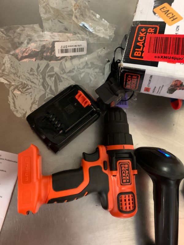View 3 of BLACK+DECKER 20V MAX Cordless Drill/Driver with LED Light (battery does not charge) sell for parts