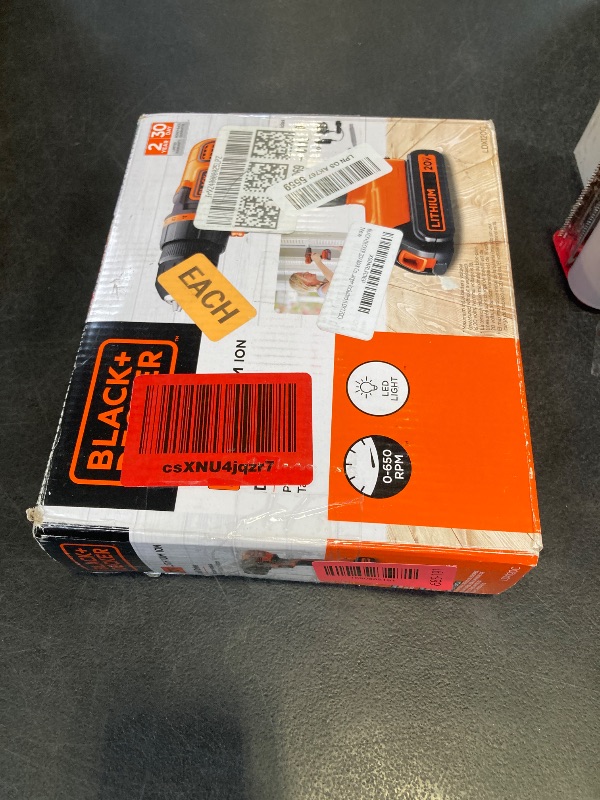View 2 of BLACK+DECKER 20V MAX Cordless Drill/Driver with LED Light (battery does not charge) sell for parts