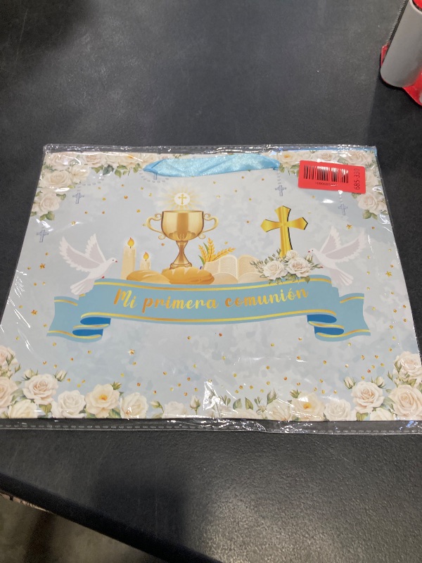 Photo 1 of Papmiunm Blue Floral First Holy Communion Gift Bag Set
