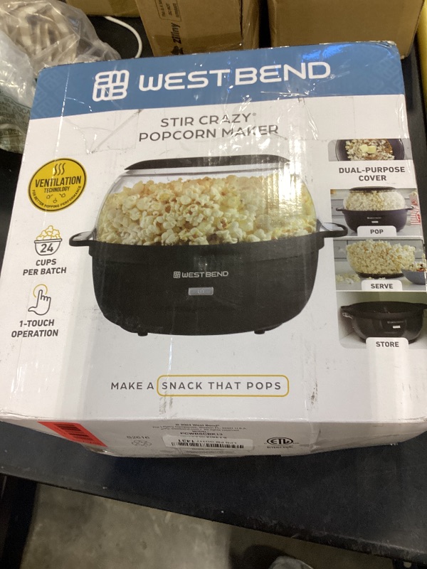Photo 1 of West Bend Stir Crazy Popcorn Popper, 6 Qt, Black
