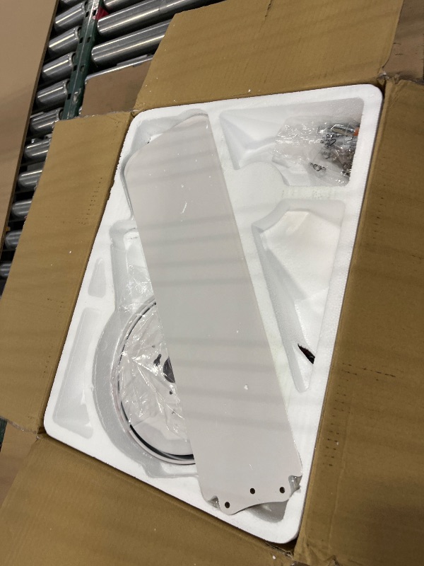 View 2 of Ombrin 42 Inch Smart Ceiling Fan with Light, RGB, White