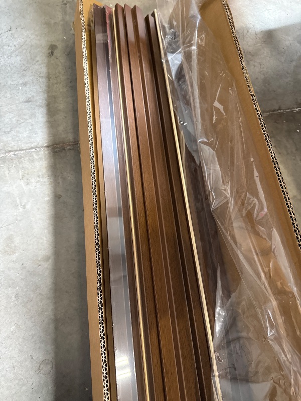 Photo 1 of Art3d 108 x 5.7 Inch Slat Wood Wall Paneling, Walnut