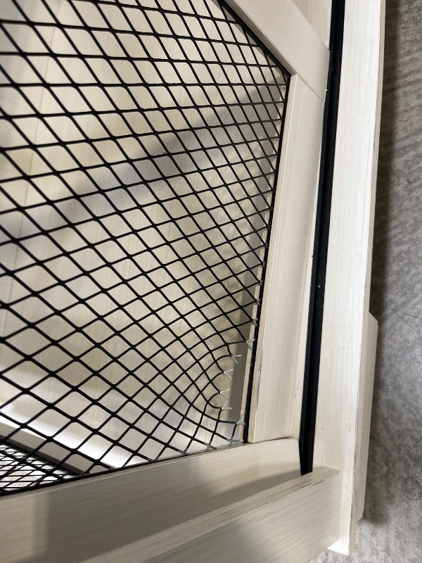 Photo 1 of FOR PARTS: Garvee 71'' Dog Crate Furniture for 2 Dogs, Large Double Dog Cage with 3 Storage Drawers & Removable Divider, Dog Kennel Furniture As TV Stand, Wooden Dog Crates with Sliding Door