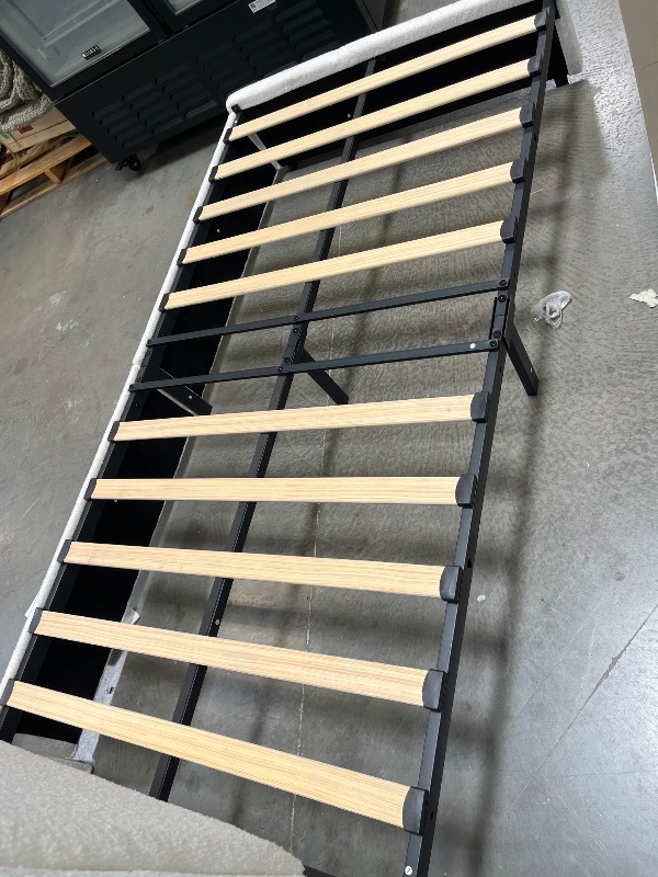 Photo 1 of Garvee Boucle Twin Bed Frame with 2 Storage Drawers for Kids,Kids Bed Frame