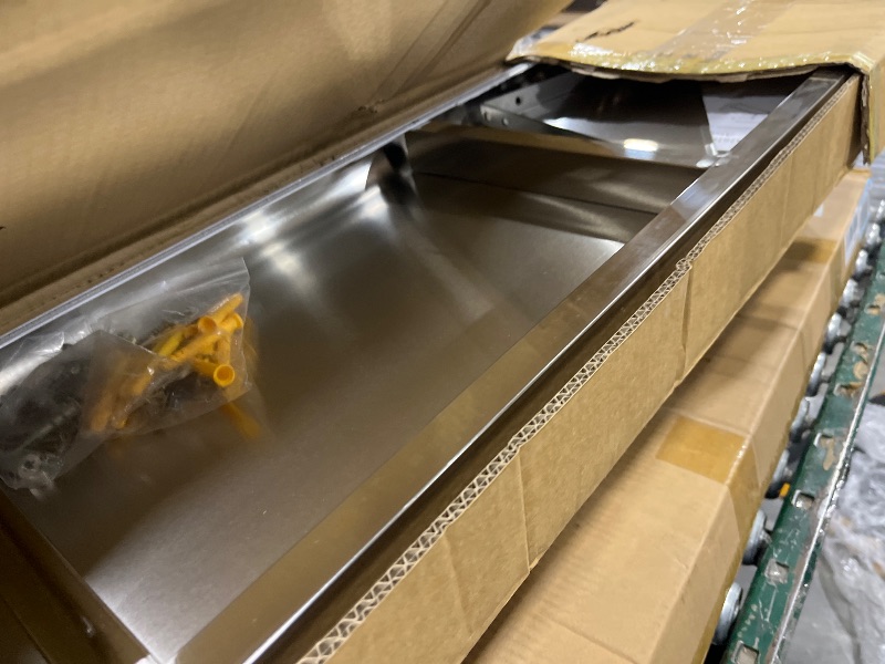 Photo 1 of SWOTCATER Stainless Steel Shelf 2 Pack 12"x48", Wall Mounted Metal Shelves