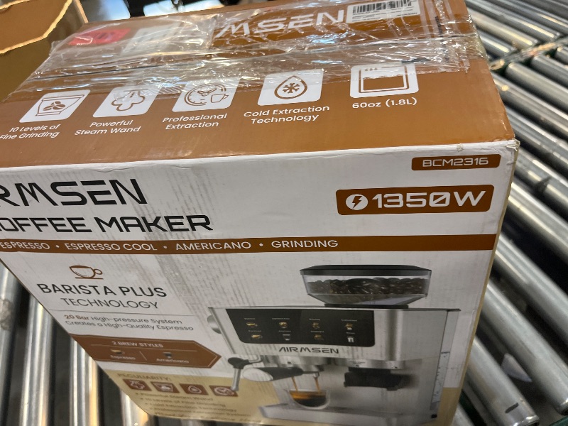 View 4 of AIRMSEN Espresso Machines with Burr Grinder, 20 Bar, Milk Frother Steam Wand, Stainless Steel Coffee Maker for Home - Cappuccino Latte & ??Cold Brew?? Iced Coffee Maker & AmericanoLPNPMGM5763996