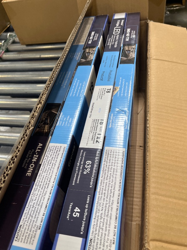 Photo 1 of WAHADI 4-Pack T8 U Bend LED Tube Light 2FT 24W (60W Equivalent) U Shaped Bulb 6000K Daylight White 2640lm for Fluorescent Replacement, Dual-End Powered