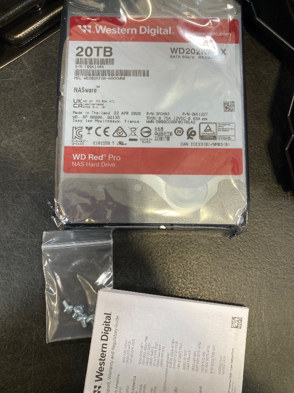 Photo 1 of Western Digital 20TB WD Red Pro Internal Hard Drive