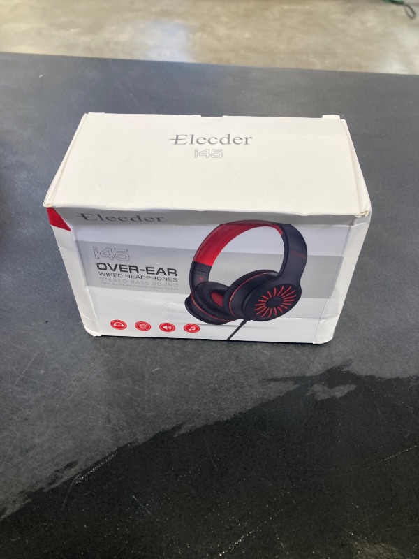 Photo 1 of ELECDER i45 Wired On-Ear Kids Headphones - Red