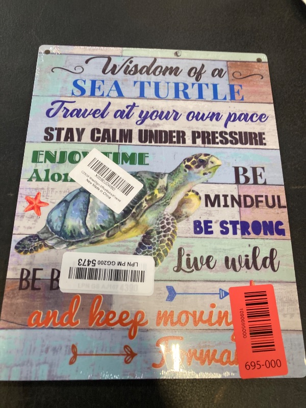 View 2 of YCYD Sea Turtle Wooden Hanging Sign 8 x 10 Inches