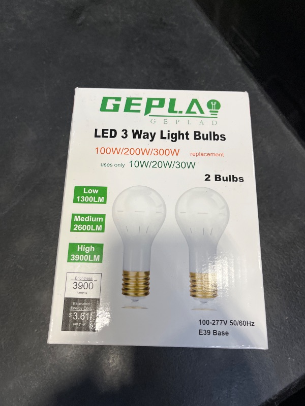 View 2 of SETEN 3-Way LED Light Bulbs, E39 Mogul Base, 5000K Daylight, 3900 Lumens Max,