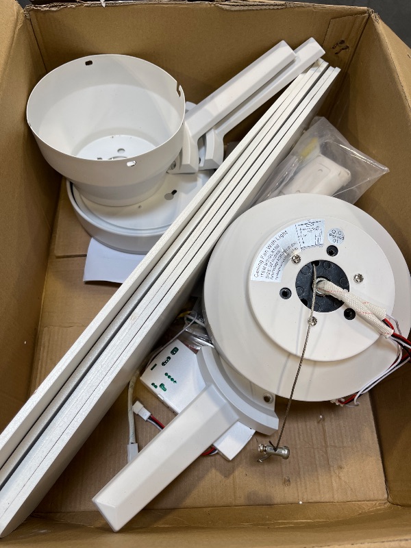View 4 of Ohniyou 52" Low Profile Ceiling Fan with Light, White