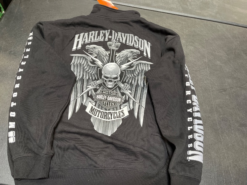 View 3 of Harley-Davidson Men's Lightning Crest 1/4 Zip Sweatshirt