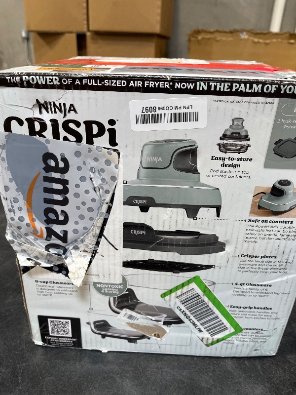 View 2 of Ninja Crispi Glass Air Fryer 4 QT Sage FN101SG