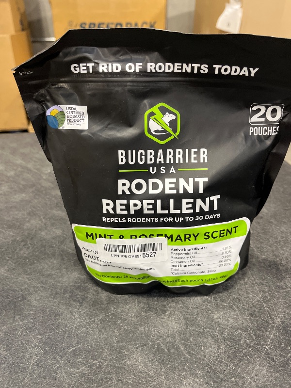 View 2 of BugBarrier Mouse Repellent Pouches, 20 Count, Peppermint & Rosemary