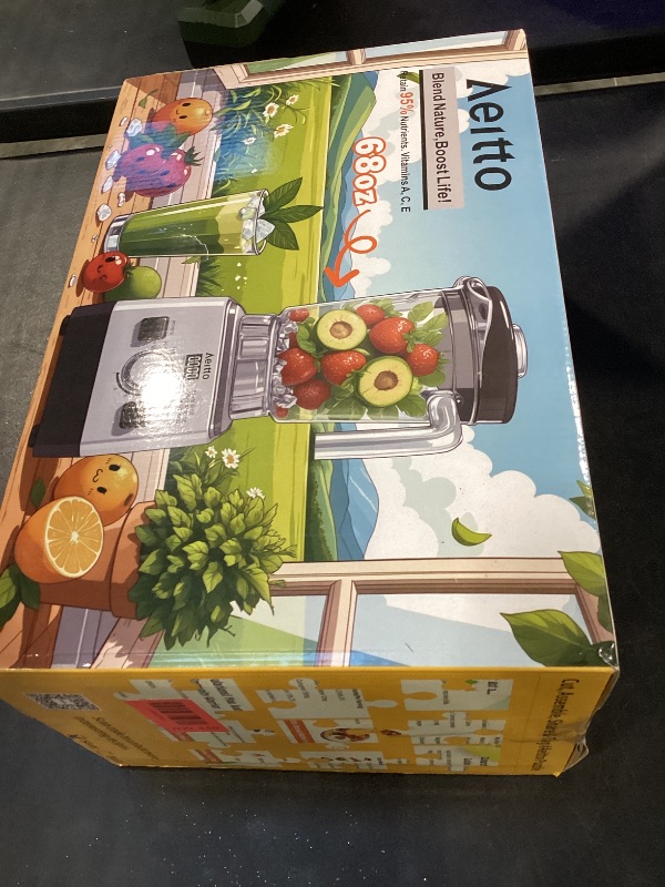 Photo 1 of Aeitto 1800W Countertop Blender with 68oz BPA-Free Jar - Silver