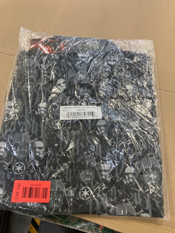 Photo 1 of Star Wars Darkside Pattern Boys Short Sleeve Woven Tee Black size youth large 