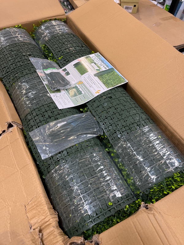 Photo 1 of ODTORY Artificial Boxwood Roll 6' x 12' Greenery Backdrop