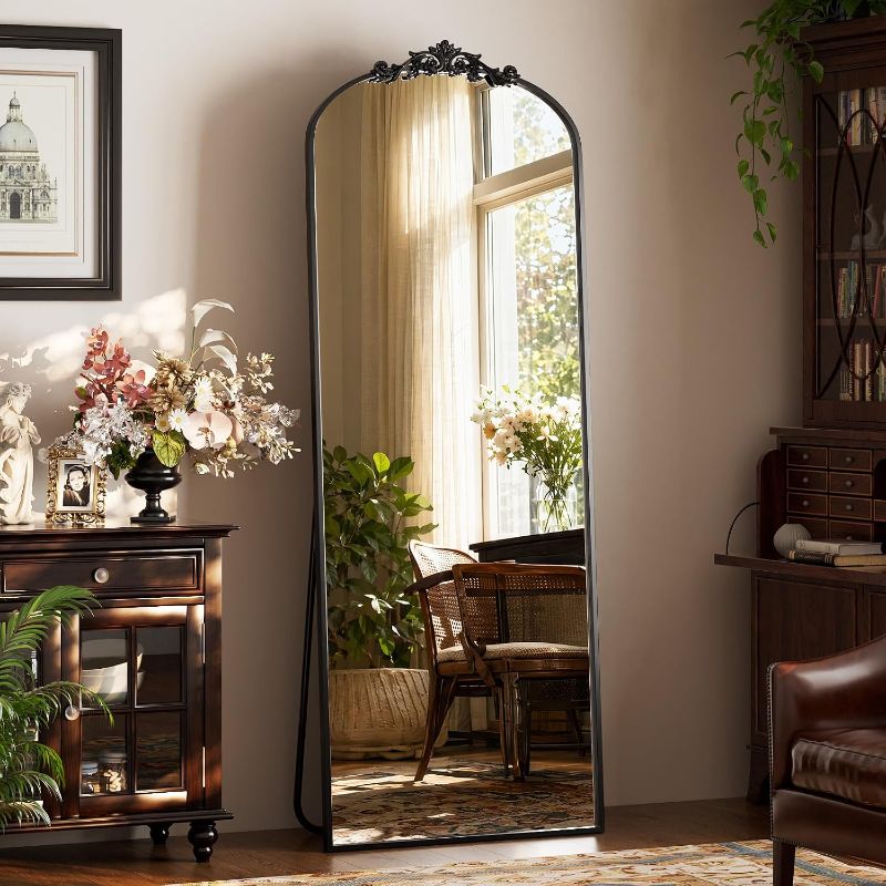 Photo 1 of Easly 21"X64" Full Length Mirror Vintage, Black Arch Mirror for Home Decor 