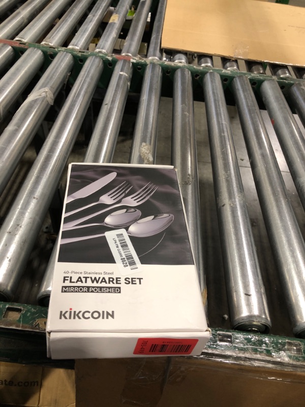 View 2 of Kikcoin 40-Piece Stainless Steel Flatware Set for 8