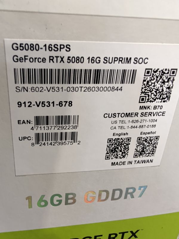 View 4 of msi Gaming RTX 5080 SUPRIM SOC Graphics Card