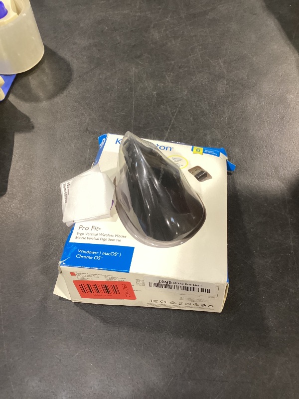 View 2 of Kensington Pro Fit Ergo Vertical Wireless Mouse - Black