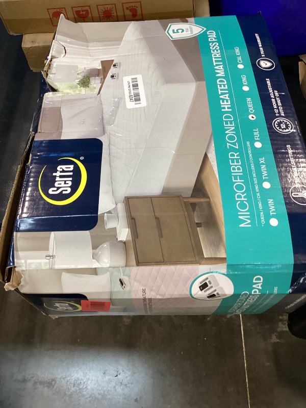 View 2 of Serta Microfiber Heated Mattress Pad, Queen
