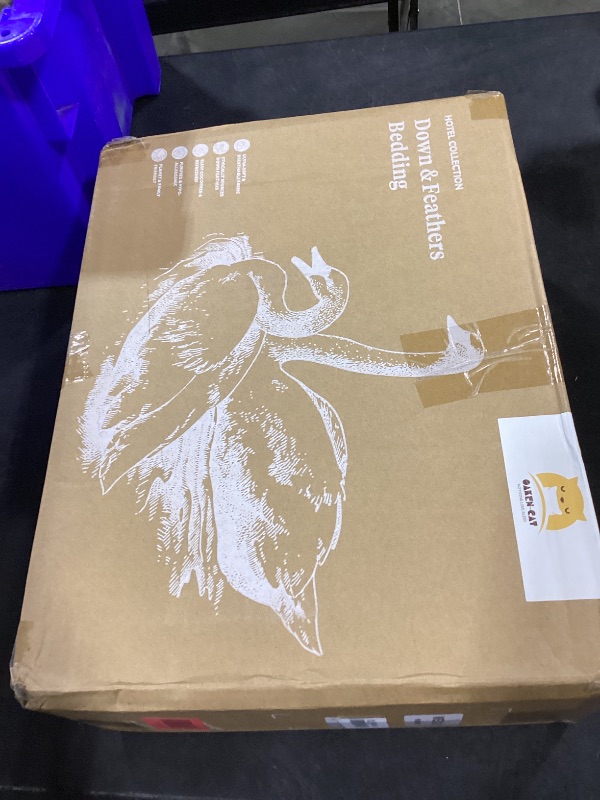 View 2 of Oaken-Cat Goose Feather Down Fiber Comforter California King, All Season