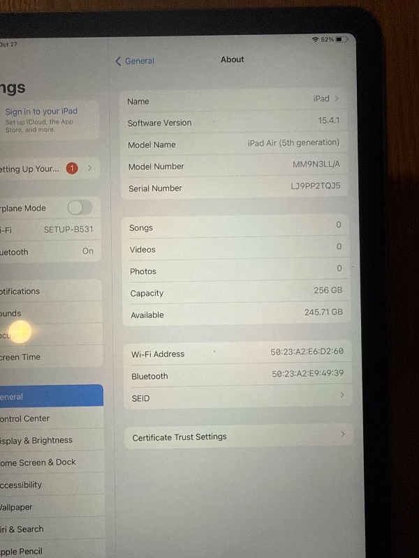 View 5 of Apple iPad Air 5th Gen Tablet 256GB Blue