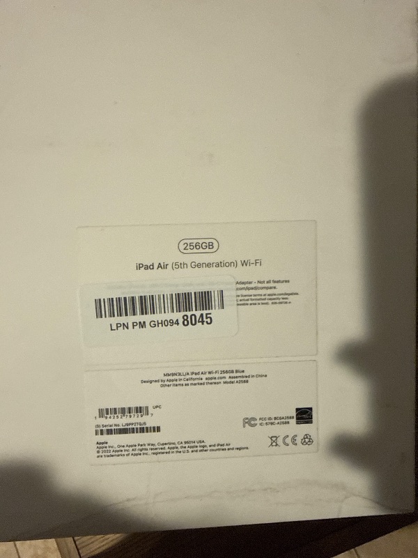 View 3 of Apple iPad Air 5th Gen Tablet 256GB Blue