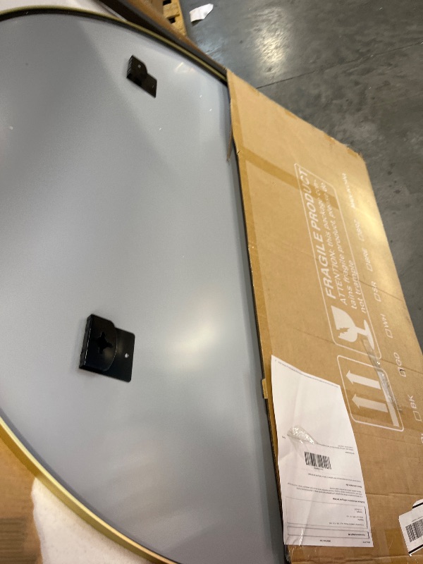 Photo 1 of VooBang Large Gold Round Bathroom Mirror 48" with Thin Metal Frame