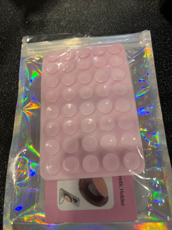Photo 1 of (2 Pack) Suction Cup Phone Case Mount Double Sided, Clear & Light Pink