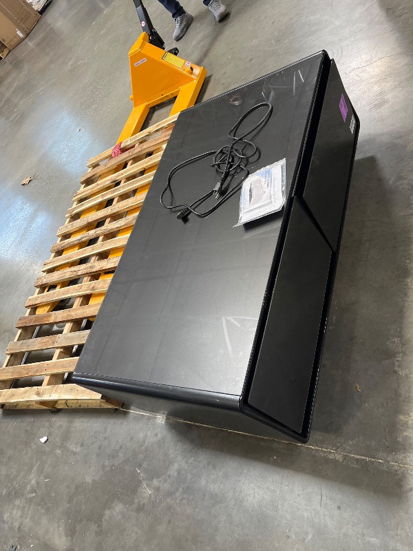 Photo 1 of KEIKI Modern Coffee Table with Built-in Fridge & Power Outlets, Black