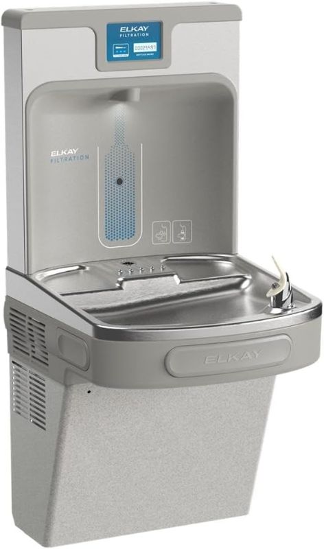 Photo 1 of Elkay LZS8WSLK ezH2O Bottle Filling Station & Single ADA Cooler Filtered Refrigerated Light Gray