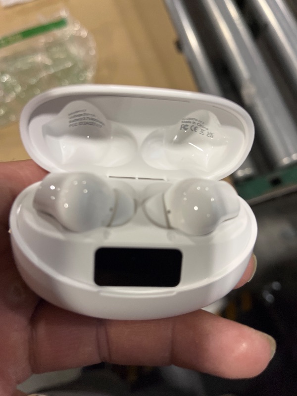 View 2 of Fhumsh Wireless Earbuds Bluetooth 5.4 Headphones, Noise Cancelling Mic Ear Buds with 50H Playback, LED Digital Display, lPX7 Waterproof Earphones for Office/Running/Workout(White)