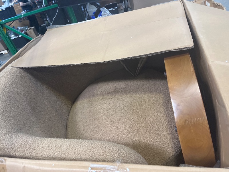Photo 1 of KISLOT Swivel Barrel Accent Chair Sand