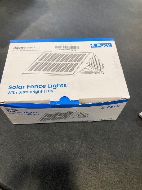 View 2 of IIRARA Solar Fence Lights, 6 Pack, RGB & Warm White, Up/Down Wall Light
