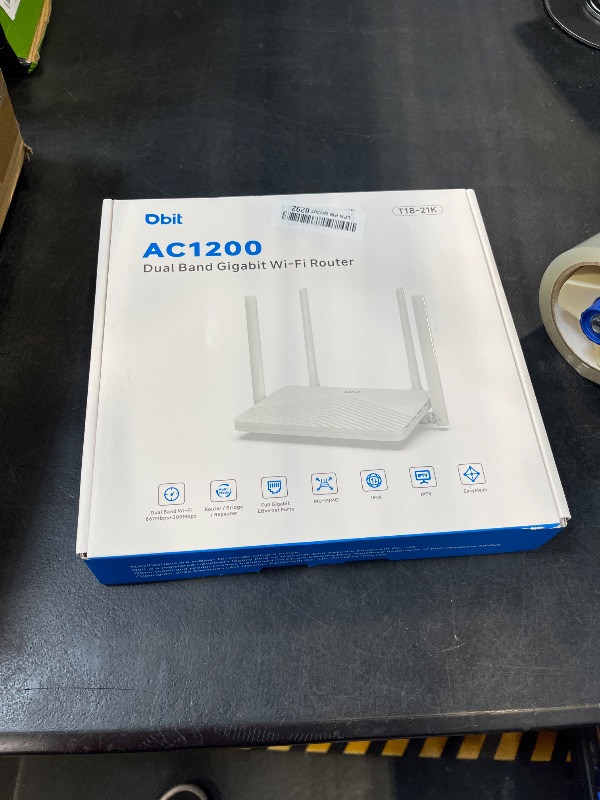 Photo 1 of DBIT AC1200 WiFi Router 2.4GHz +5GHz Dual Band MU-MIMO Wireless Internet Router with 4 Gigabit Ethernet Ports, 4 x 5dBi Antennas, Bridge & Repeater Mode, EasyMesh, Guest Network (T18-21K)