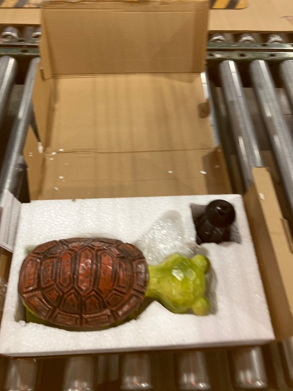 Photo 1 of Yewanye Solar Turtle Garden Statue with Lantern