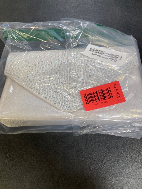Photo 1 of YUGAORULI Rhinestone Evening Clutch Bag - White