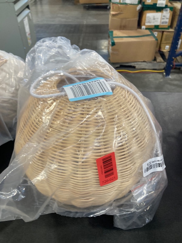 View 2 of HAIIQU Rattan Pendant Light - Globe Style