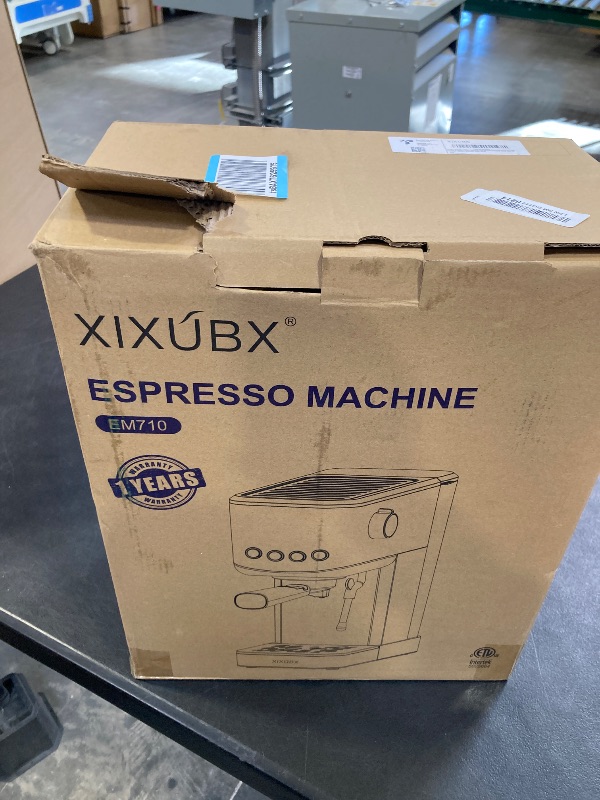 View 3 of XIXUBX Semi-Automatic Espresso Machine with Milk Frother, Grey