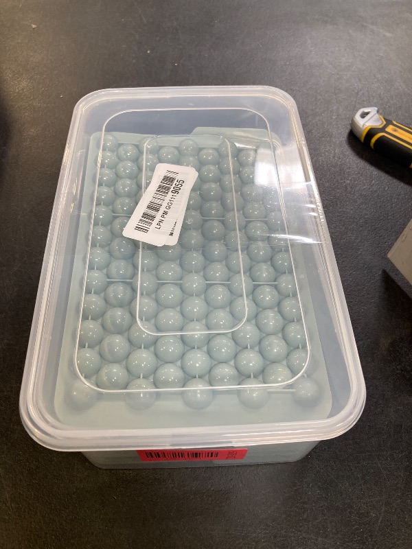 View 2 of WIBIMEN Mini Ice Cube Trays with Lid, 0.55" Pebble Ice (4 Pack, Blue)