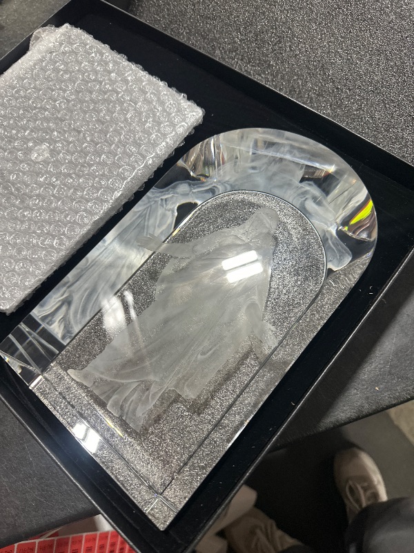 Photo 1 of Crystal Christus 3D Laser Engraved Statue with LED Base