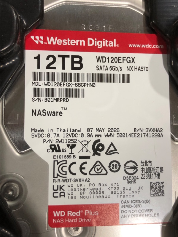 Photo 1 of Western Digital 12TB WD Red Plus NAS Internal Hard Drive