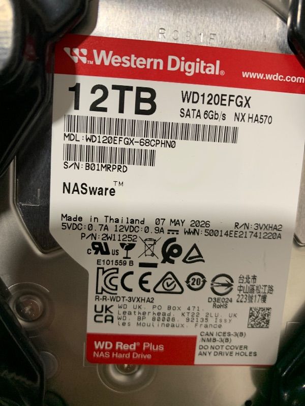 View 6 of Western Digital 12TB WD Red Plus NAS Internal Hard Drive