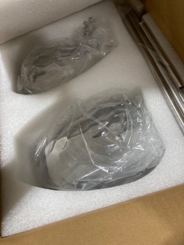 View 2 of TOULMJ 2 Pack Pendant Lights, Brushed Nickel, Hammered Glass