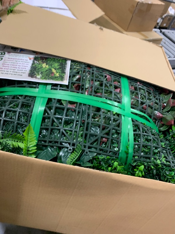 Photo 1 of DOPGIB Artificial Boxwood Plant Panel - Green, 20"x20"